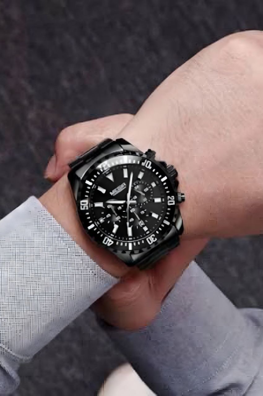 ساعت استیل مردانه سه موتور برند مگیر مدل 2064