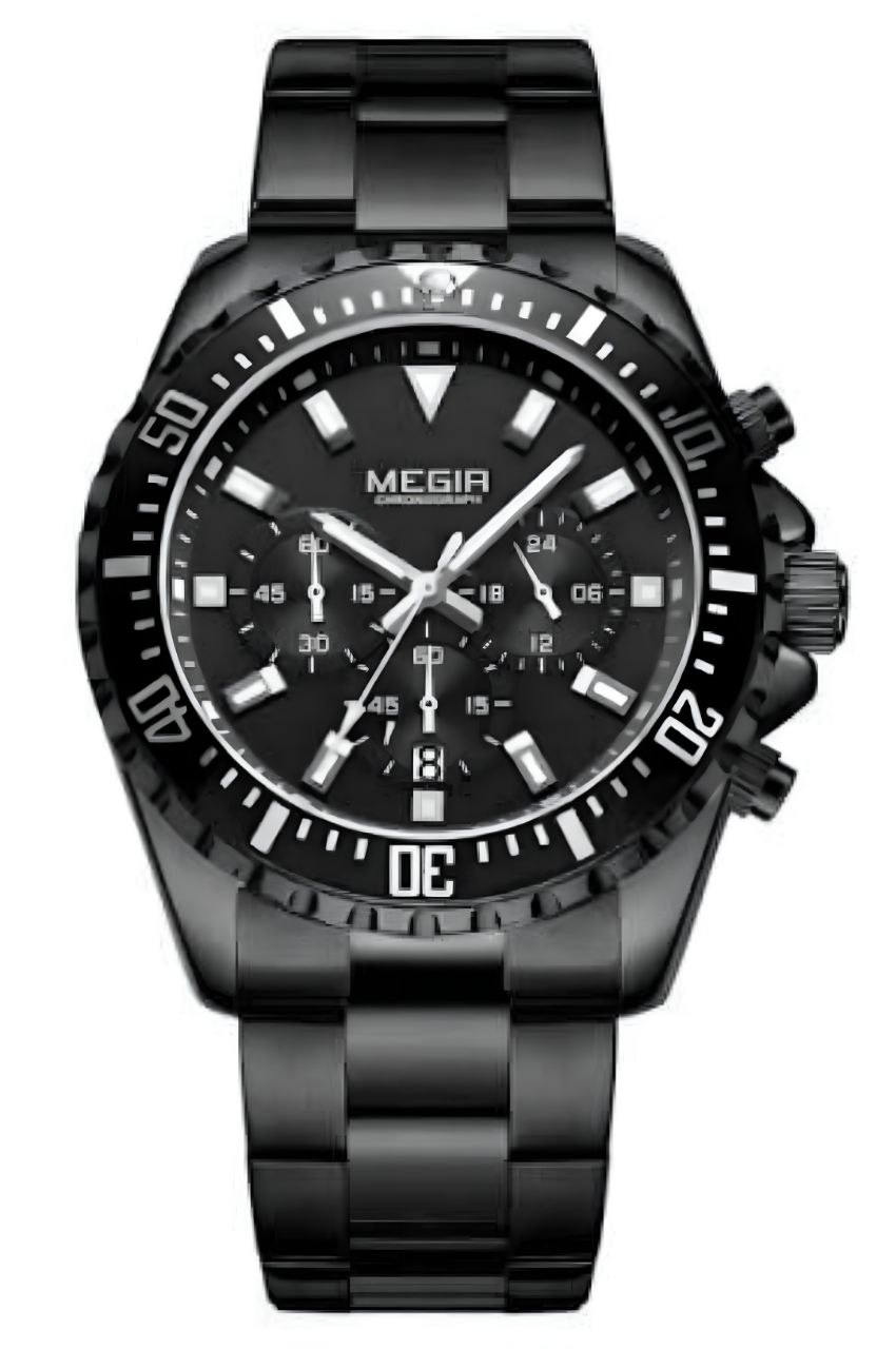 ساعت استیل مردانه سه موتور برند مگیر مدل 2064