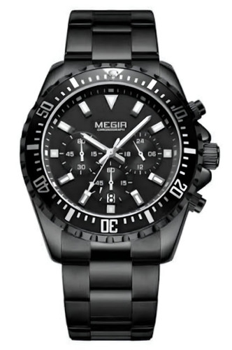 ساعت استیل مردانه سه موتور برند مگیر مدل 2064