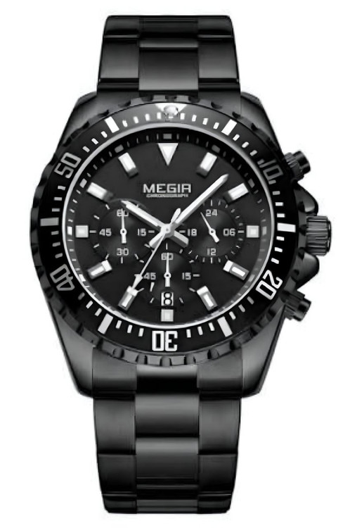 ساعت استیل مردانه سه موتور برند مگیر مدل 2064